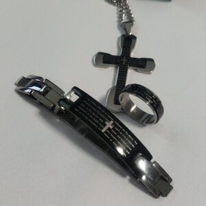 Men Lord's Prayer Stainless Steel Set